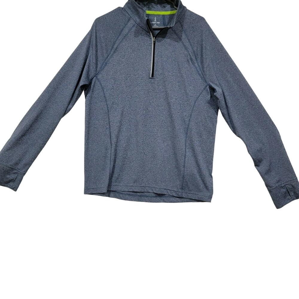 Lands End Blue Sporty Wick Long Sleeve 1/4 Zip Pullover Shirt Size Medium
